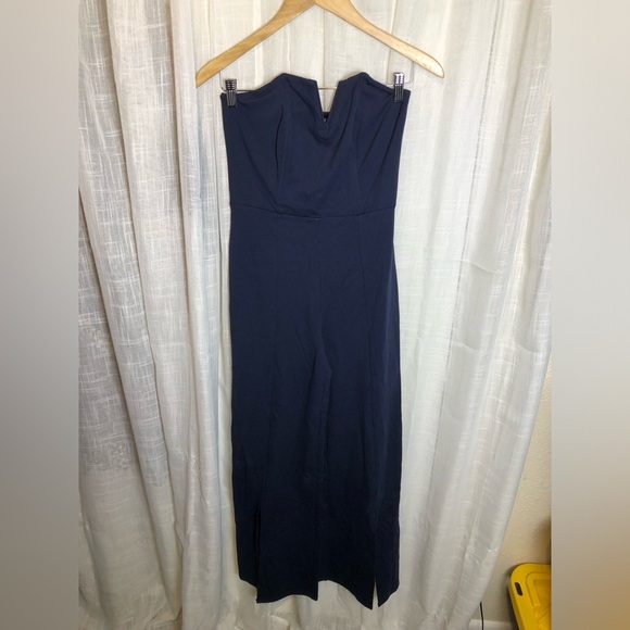 VENUS Navy Blue Strapless Jumpsuit - Picture 4 of 16